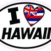 Oval I Love Hawaii Sticker