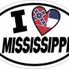 Oval I Love Mississippi Sticker