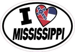 Oval I Love Mississippi Sticker