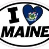 Oval I Love Maine Sticker
