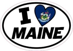 Oval I Love Maine Sticker