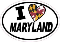 Oval I Love Maryland Sticker