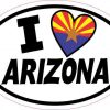 Oval I Love Arizona Sticker