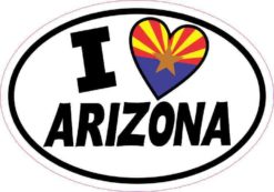 Oval I Love Arizona Sticker