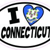 Oval I Love Connecticut Sticker