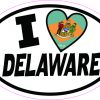 Oval I Love Delaware Sticker