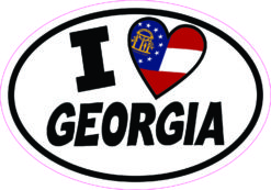 Oval I Love Georgia Sticker
