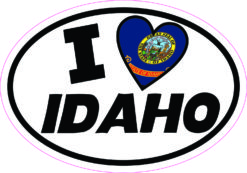 Oval I Love Idaho Sticker
