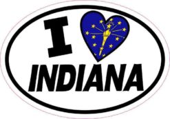 Oval I Love Indiana Sticker