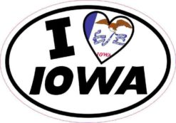Oval I Love Iowa Sticker