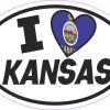 Oval I Love Kansas Sticker