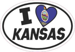 Oval I Love Kansas Sticker