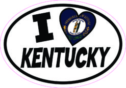 Oval I Love Kentucky Sticker