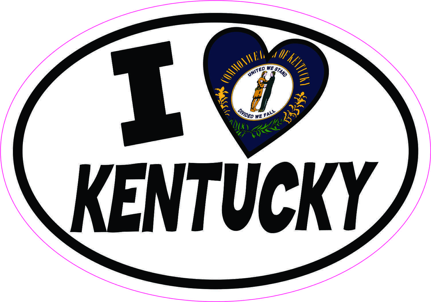 Oval I Love Kentucky Sticker
