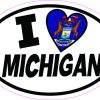 Oval I Love Michigan Sticker