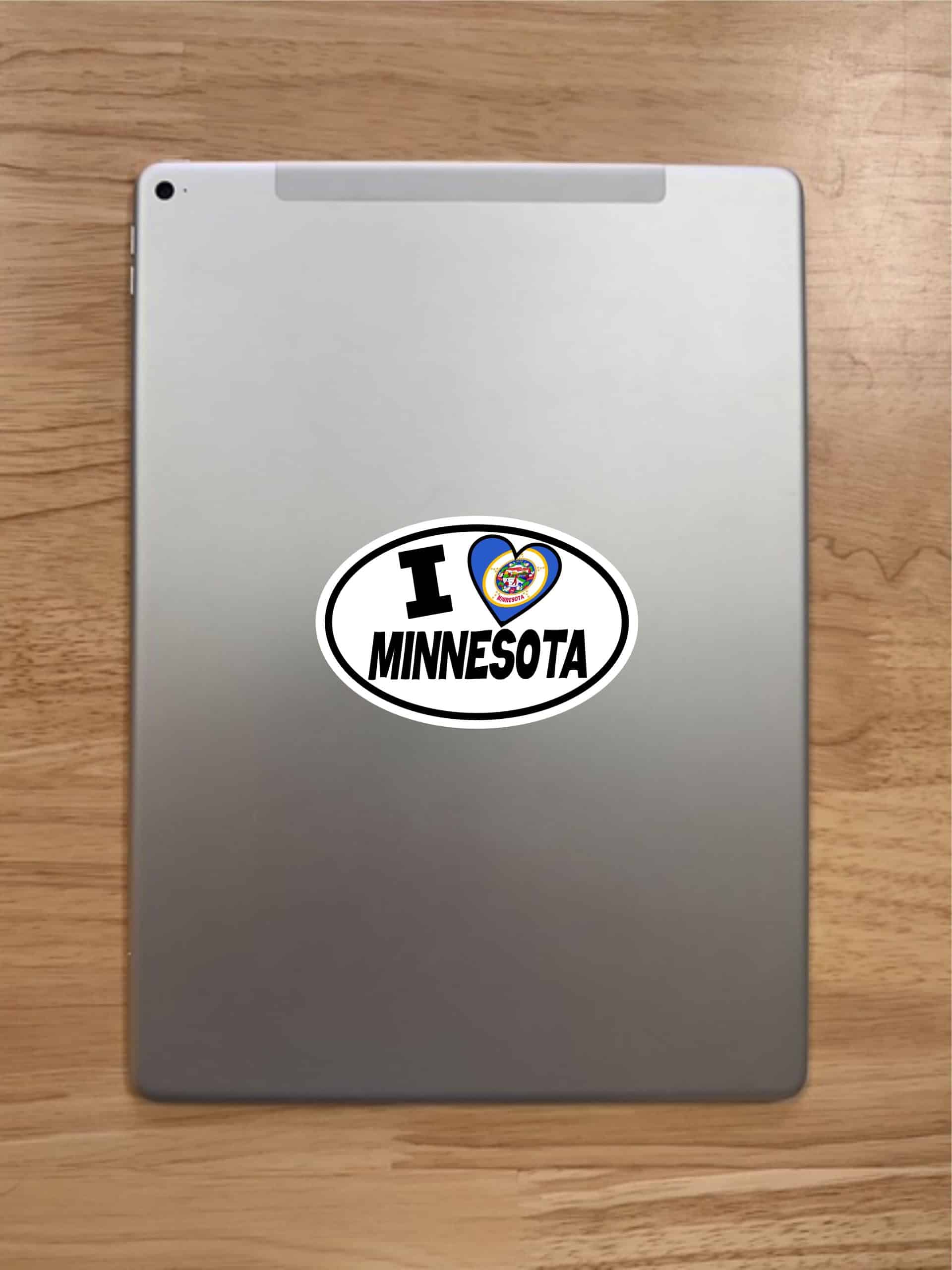 5in x 3.5in Oval I Love Minnesota Sticker - Image 7