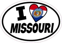 Oval I Love Missouri Sticker