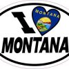 Oval I Love Montana Sticker