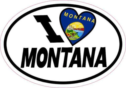 Oval I Love Montana Sticker