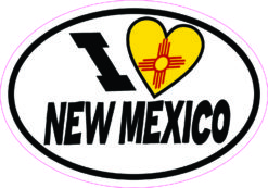 Oval I Love New Mexico Sticker