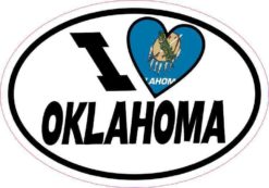 Oval I Love Oklahoma Sticker