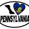 Oval I Love Pennsylvania Sticker