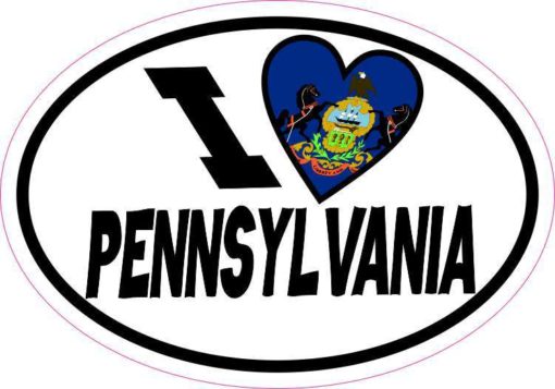 Oval I Love Pennsylvania Sticker