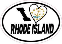 Oval I Love Rhode Island Sticker