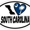 Oval I Love South Carolina Sticker