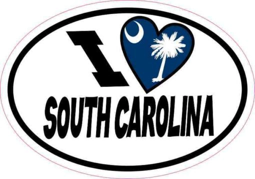 Oval I Love South Carolina Sticker