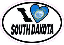 Oval I Love South Dakota Sticker