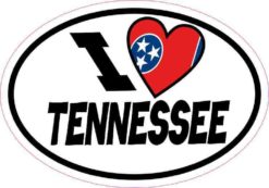 Oval I Love Tennessee Sticker