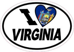 Oval I Love Virginia Sticker