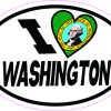 Oval I Love Washington Sticker