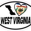 5 in x 3.5 in Oval I Love West Virginia Sticker