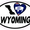 Oval I Love Wyoming Sticker