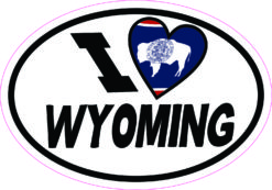 Oval I Love Wyoming Sticker