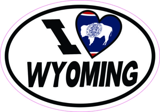 Oval I Love Wyoming Sticker