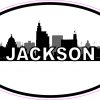 Oval Jackson Skyline Sticker