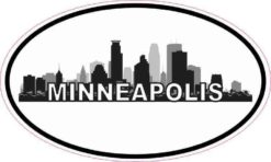 Oval Minneapolis Skyline Sticker