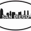 Oval San Diego Skyline Sticker