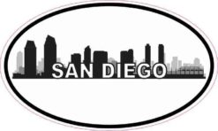 Oval San Diego Skyline Sticker