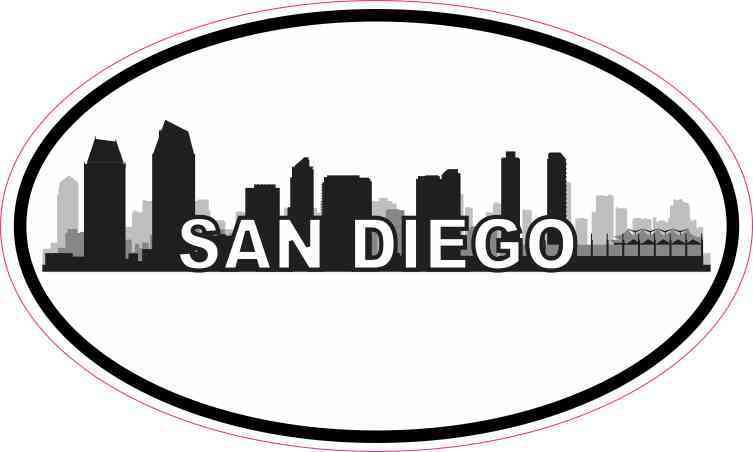 Oval San Diego Skyline Sticker