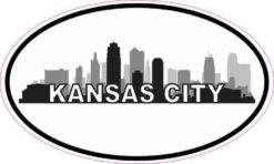 Oval Kansas City Skyline Sticker