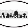 Oval Salt Lake City Skyline Sticker