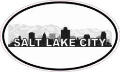 Oval Salt Lake City Skyline Sticker