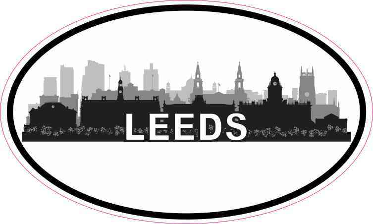 Oval Leeds Skyline Sticker