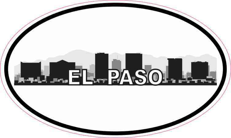 Oval El Paso Skyline Sticker