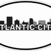 Oval Atlantic City Skyline Sticker
