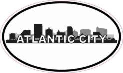 Oval Atlantic City Skyline Sticker